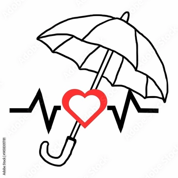 Obraz This is a pixel design illustrating the concept of health insurance through a symbolic icon, ideal for digital platforms, apps, and medical-related visual content.