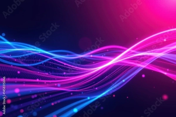 Obraz abstract background of modern tech gradient waves in blue and pink hues, technology, modern, abstract, background, waves
