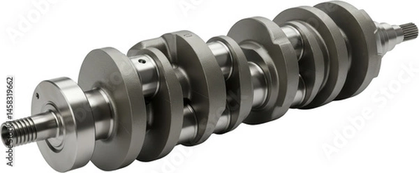 Fototapeta High Detail 3D Render of a Powerful V8 Engine Crankshaft Automotive Part Precision Machined