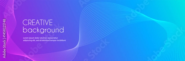 Fototapeta Abstract colorful gradient creative vector long banner template. Wavy minimal trendy background for business presentations, web header design