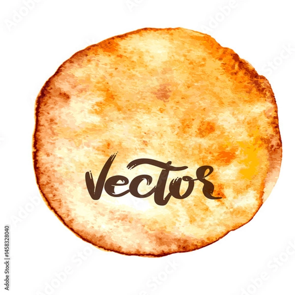 Fototapeta Hand Drawn Watercolor Drops Round Vector Illustration