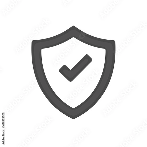 Fototapeta Shield with Check Mark Symbol Representing Security and Trust  