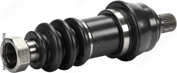 Fototapeta Automotive CV Joint Shaft Assembly Close up of a new car axle drive shaft with boot