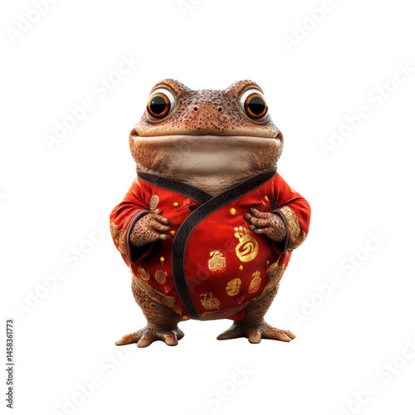 Fototapeta Wise Toad in Traditional Chinese Robe - 3D Render