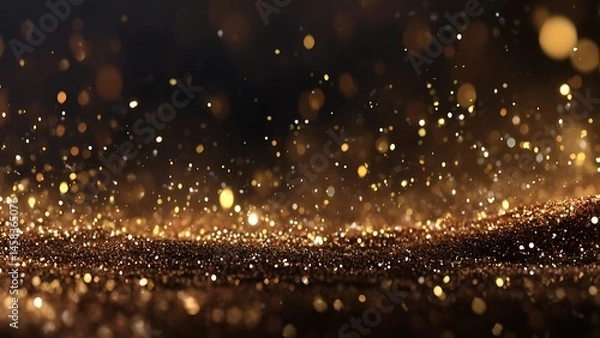 Fototapeta Abstract Glittering Gold Particles