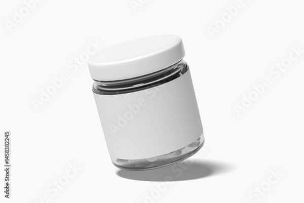 Obraz Supplement Jar Bottle Packaging Mockup on white background