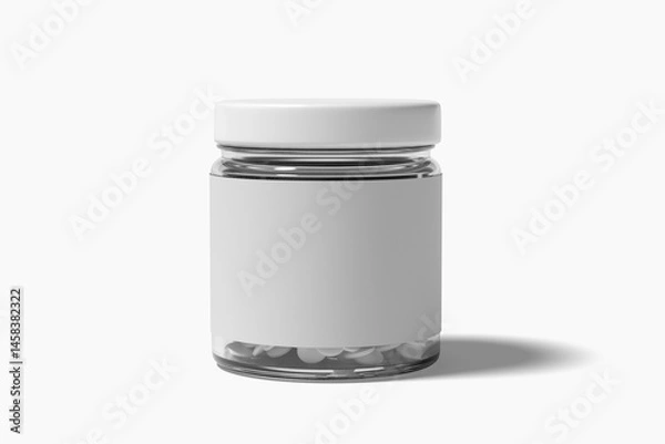 Obraz Supplement Jar Bottle Packaging Mockup on white background