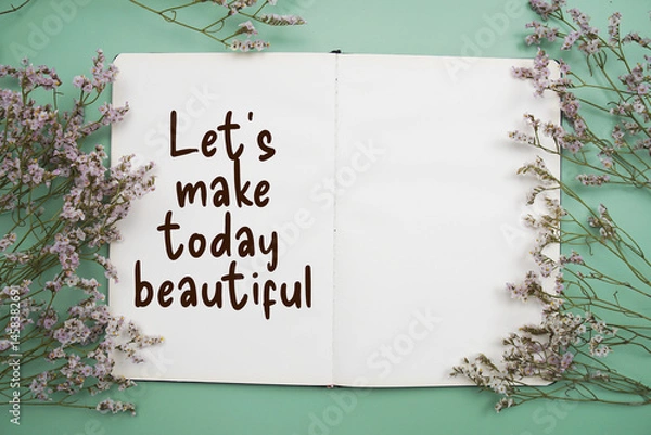 Fototapeta Let's Make today text message motivational and inspiration quote