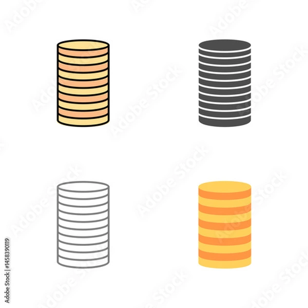 Obraz Stack of Coins Vector Icon