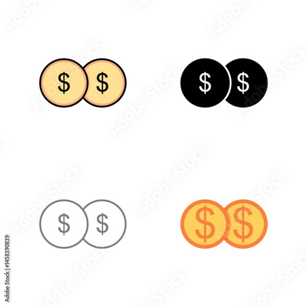 Obraz Unique Coins Vector Icon