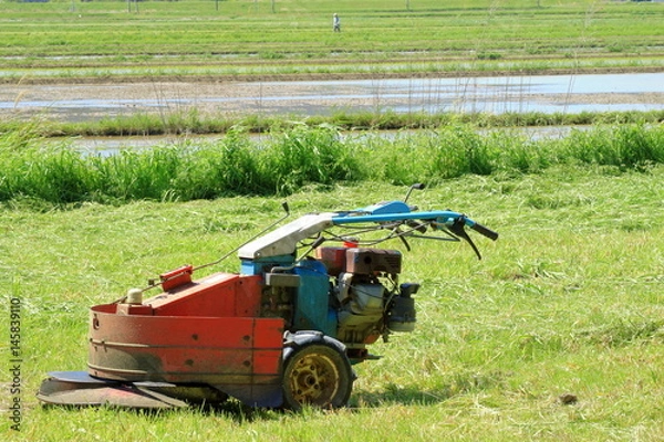 Obraz 草刈り機のある風景