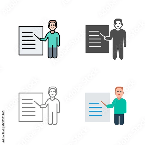 Obraz Unique Male Presenter Vector Icon