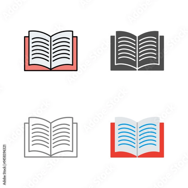 Fototapeta Unique Textbook Vector Icon
