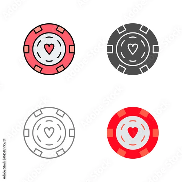 Obraz Unique Poker Chips Vector Icon