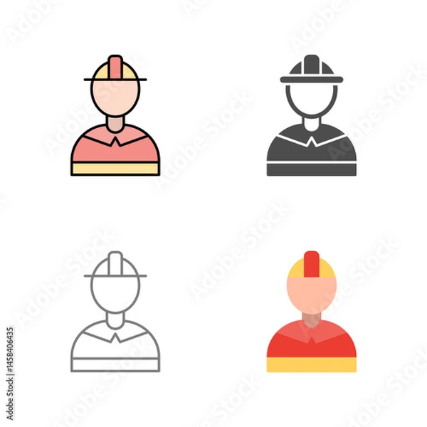 Obraz Unique Firefighter Vector Icon