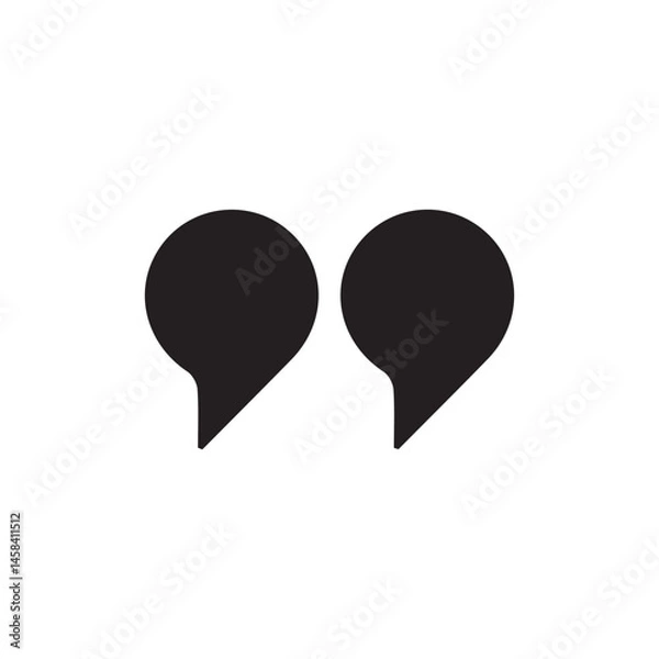 Fototapeta Quotes icon vector. Quotemarks outline, speech marks, inverted commas or talking marks collection. Talk bubble speech icon. vector illustration eps 10.