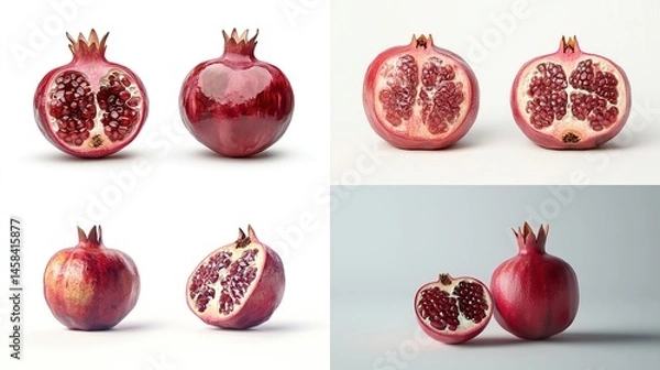 Fototapeta Pomegranate halves, various angles