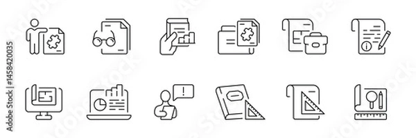 Fototapeta Engineering blueprints and design symbols