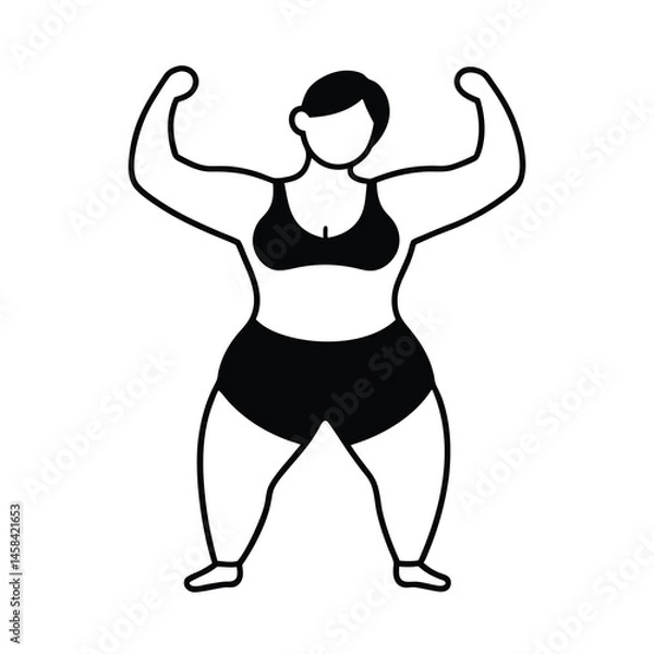 Fototapeta vector illustration of a woman doing yoga