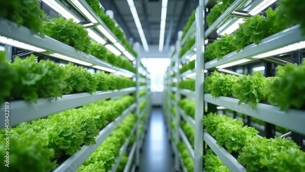 Obraz Modern Controlled Environment Hydroponic Vertical Farm Interior Design