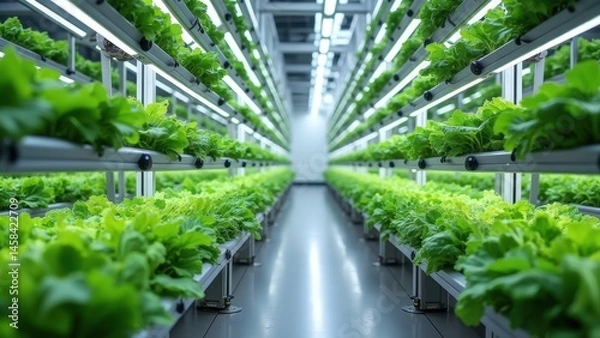 Obraz Controlled Environment Vertical Hydroponic Farming Operation