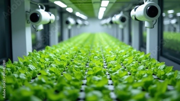 Obraz Controlled Environment for Vertical Hydroponic Farming with Technology