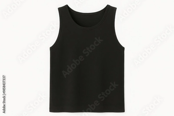Fototapeta Black tank top isolated on white background perfect for apparel mockups and online clothing store promotions