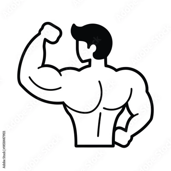 Fototapeta vector illustration of muscle man