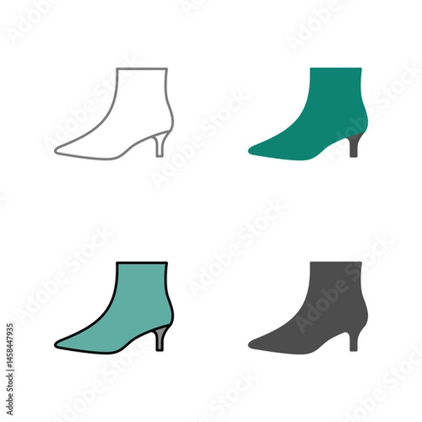 Obraz Boots with Heels Vector Icon