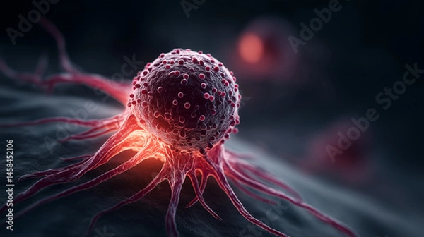 Fototapeta Cancer cell under a microscope