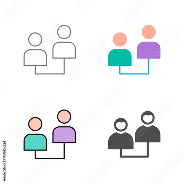 Fototapeta Connected Profiles Vector Icon