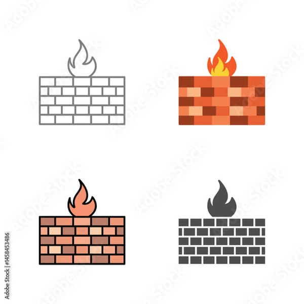 Fototapeta Firewall Vector Icon