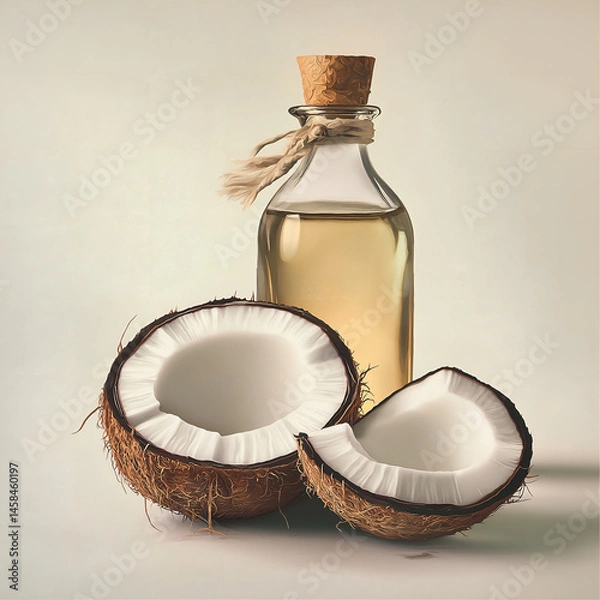 Obraz coconut milk and coconut