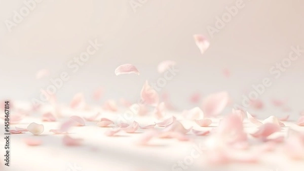 Fototapeta 春の終わり、床に散った花びらの跡