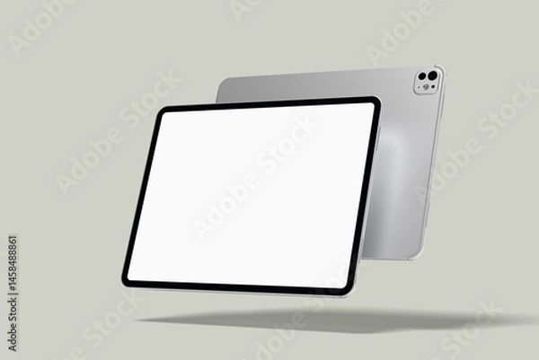 Obraz Realistic floating tablet blank mockup