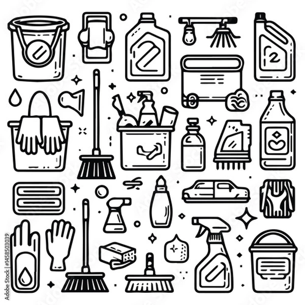Obraz vector clip art set of cleaning elements