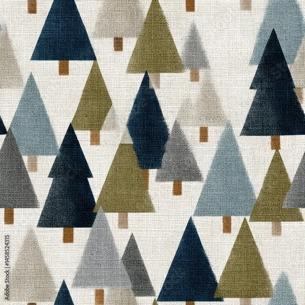 Fototapeta Seamless Pattern of Trees Nature Background Textile Design Fabric Environment Aerial View Eco Concept