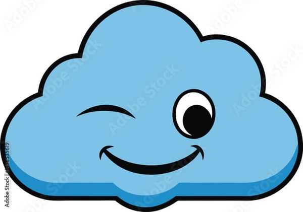 Fototapeta Cloud winks, radiating positivity and symbolizing weather, climate, and nature.