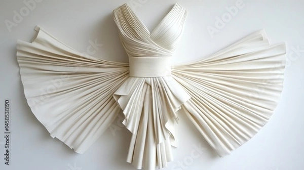 Fototapeta Wrap-style belt skirt spread across a clean white background