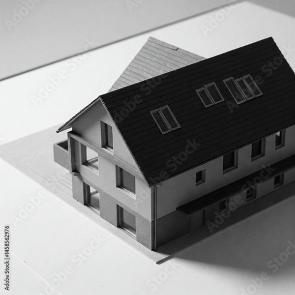 Obraz Black house model 3D rendering