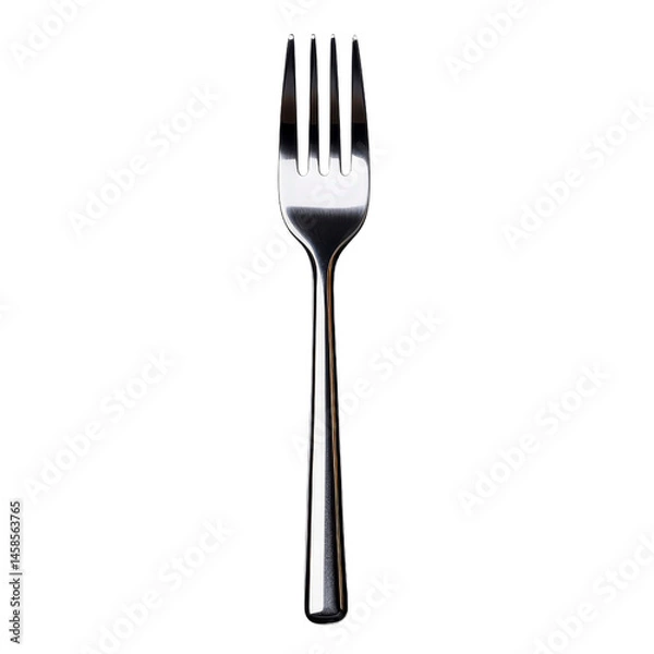 Fototapeta Silver Fork Isolated on Black Background Perfect for Culinary Photography and Table Setting Concepts