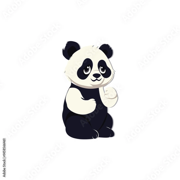 Obraz Cute panda isolated in white background