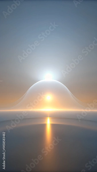 Fototapeta Soft Light Gradients with Glowing Edges against a Calm Horizon  