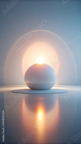 Fototapeta Soft Light Gradient Sphere Glowing Against Minimalist Background  