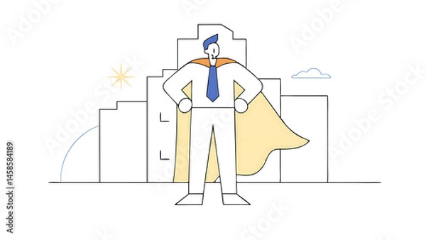 Obraz superhero businessman with superpower to win business success strength or power to control and finish work confidence great responsibility courage or strong positive attitude with fearless mindset