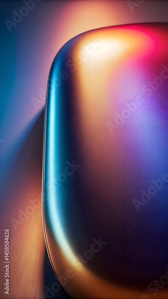Fototapeta Glossy metallic surface with soft gradients and vibrant highlights  