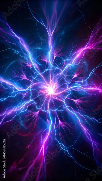 Fototapeta Abstract glowing plasma energy with vibrant neon colors  