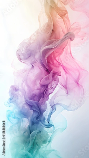 Fototapeta Abstract pastel smoke trails blending in soft gradients  