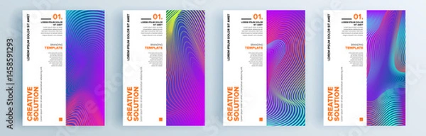 Fototapeta Modern abstract covers set, minimal covers design. Colorful geometric background, vector illustration.
