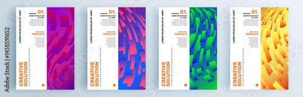 Fototapeta Modern abstract covers set, minimal covers design. Colorful geometric background, vector illustration.